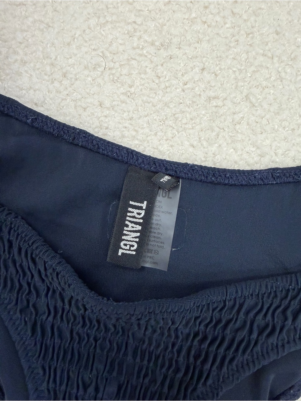 Triangl Crinkle Bikini Bottom Sz XS EUC in Navy Beach Pool Vacation Swim‎ Resort - Picture 5 of 9